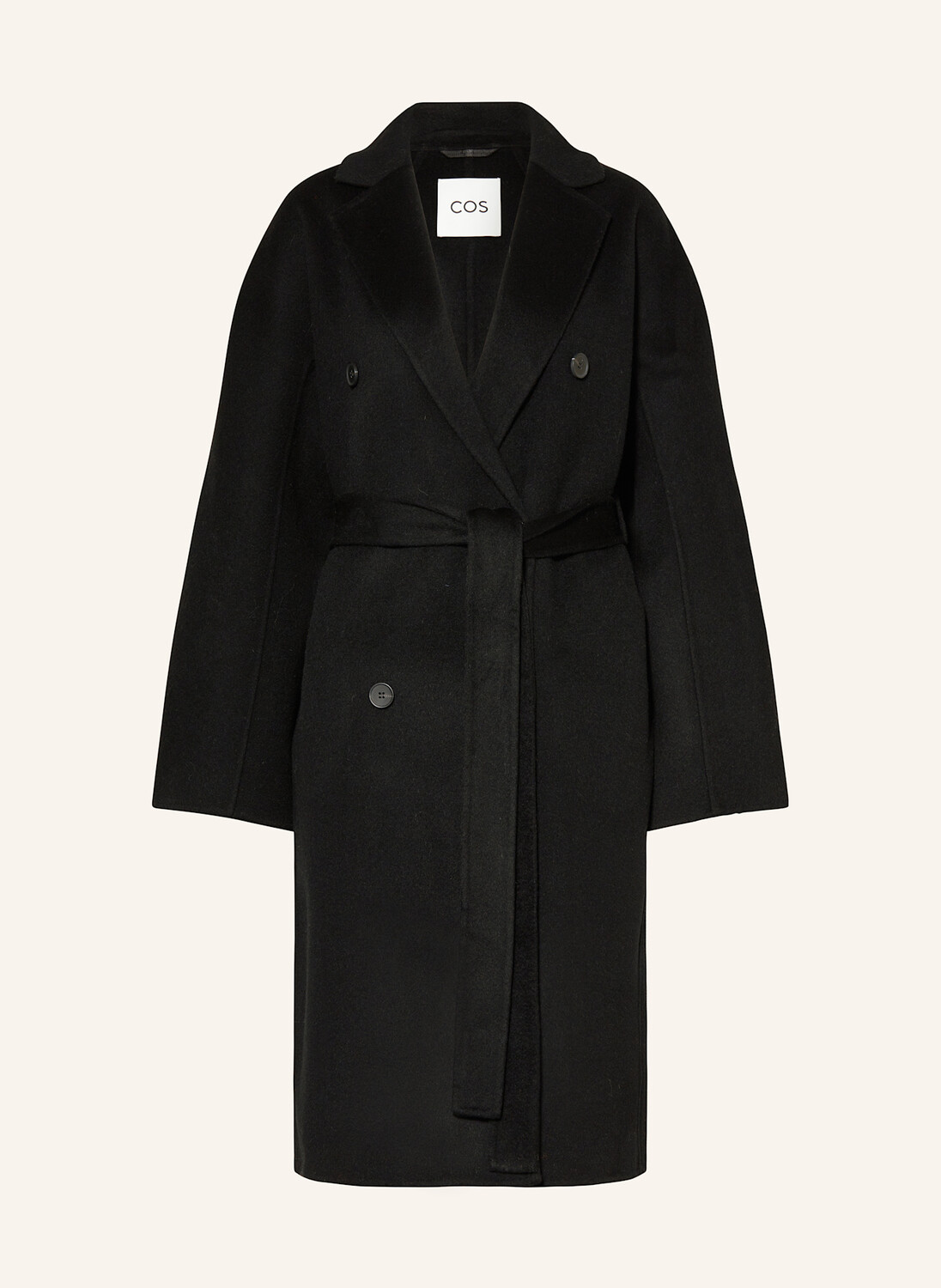 

Шерстяное пальто Cos, черный