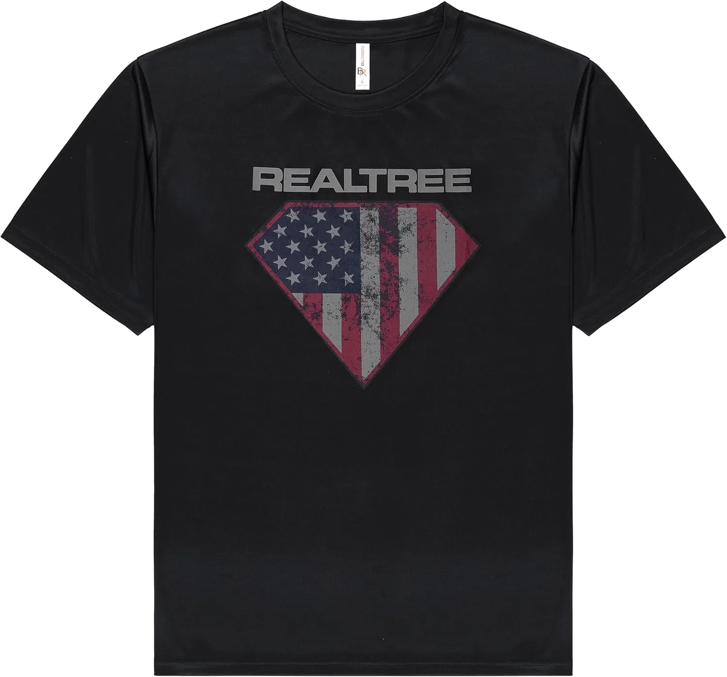 Bell Rangers Футболка с длинными рукавами и графическим принтом Realtree USA Flag, унисекс, с круглым вырезом, камуфляжная, 100% полиэстер, патриотическая одежда для активного отдыха