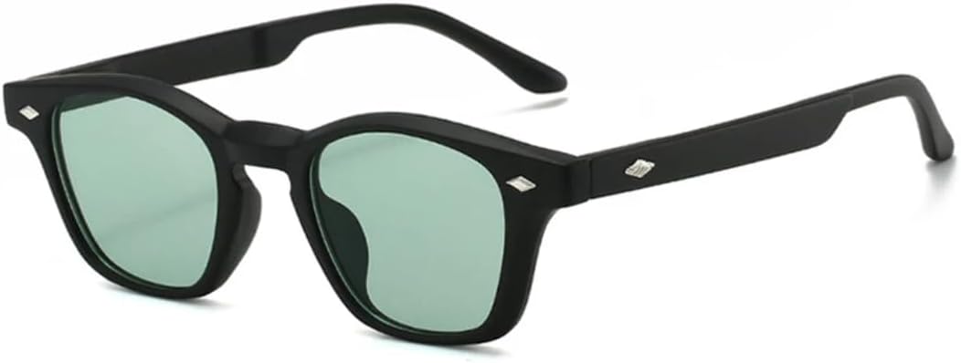 

Модные двухцветные солнцезащитные очки «кошачий глаз» для женщин, ретро-очки с заклепками для мужчин, оттенки зеленого чая, защита от УФ-излучения UV400 UUPTTPL, Matte Black Green