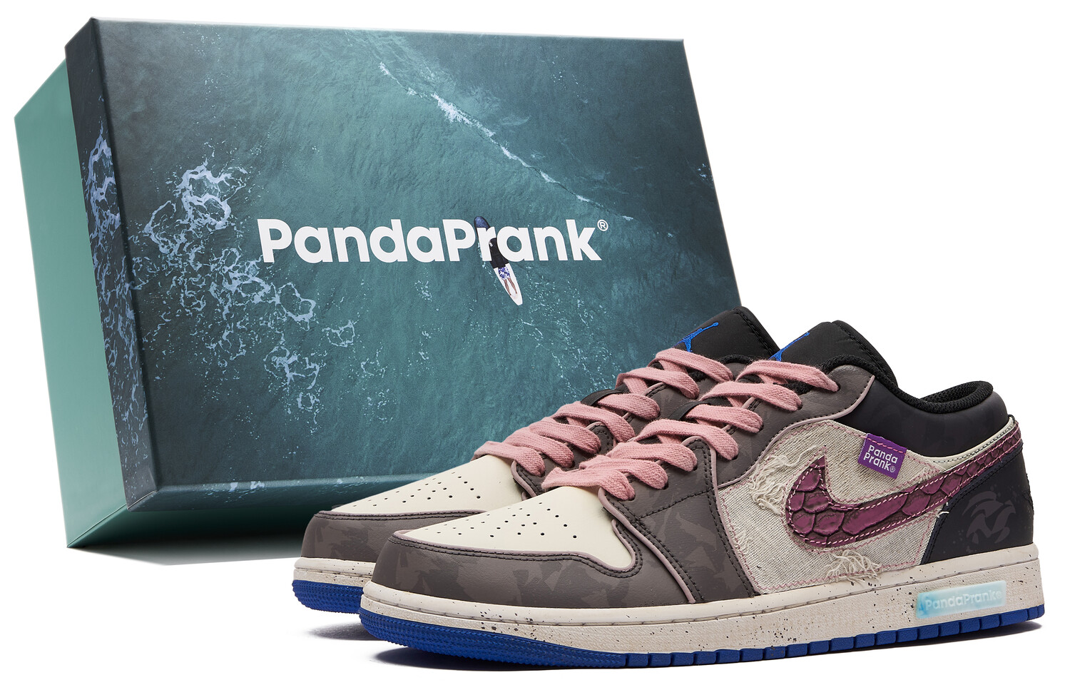 

Кроссовки Air Jordan 1 Vintage Basketball Shoes Men Low-top Purple/brown, фиолетовый