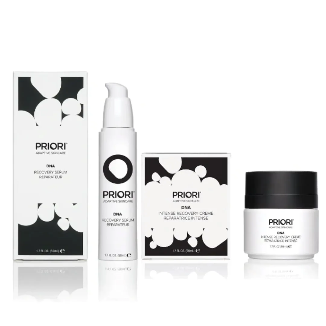 Priori Skincare набор Protect & Repair: сыворотка DNA Recovery и крем DNA Intense Recovery, антиоксиданты, витамин C, защита от синего света, протестировано дерматологами, без отдушек, blue