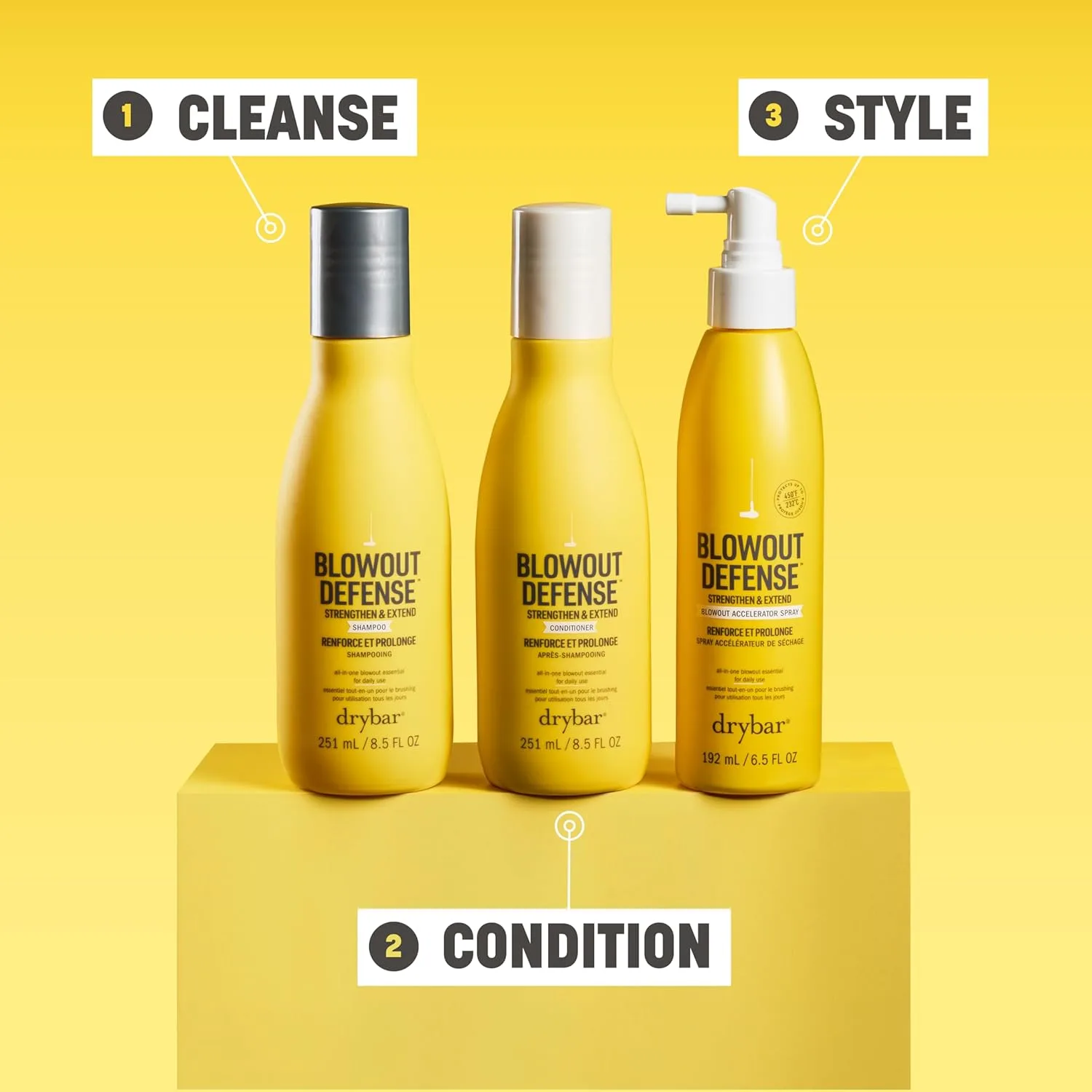 Спрей-ускоритель для укрепления и продления укладки Drybar Blowout Defense ускоряет сушку, распутывает волосы, уменьшает ломкость и обеспечивает длительную стойкость укладки. — фото 3