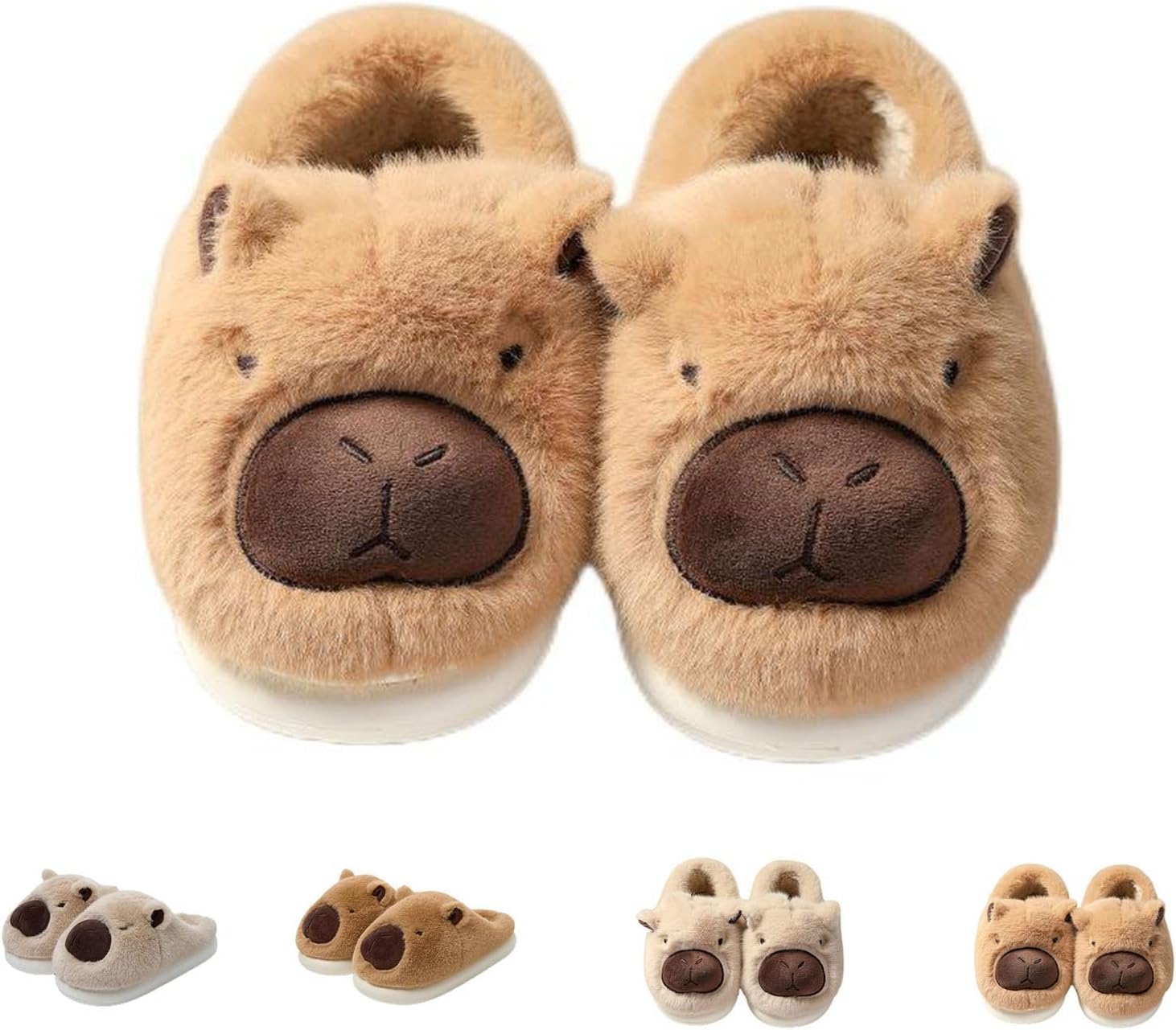 

Тапочки с капибарой для женщин и мужчин, милые теплые толстые тапочки с капибарой для зимы, унисекс, забавные мягкие нескользящие домашние тапочки Generic, C