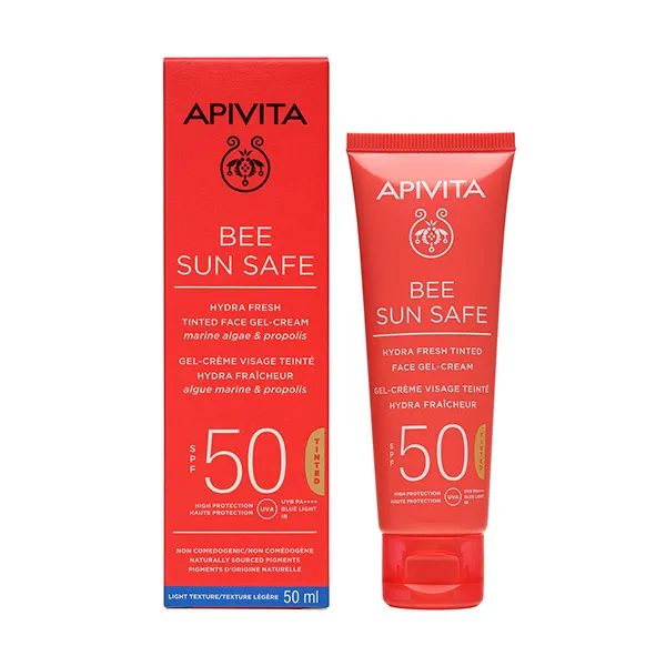 Тонированный солнцезащитный крем Hydra Fresh Gel-Crema Spf50 Color Apivita, 50 ml — фото 2