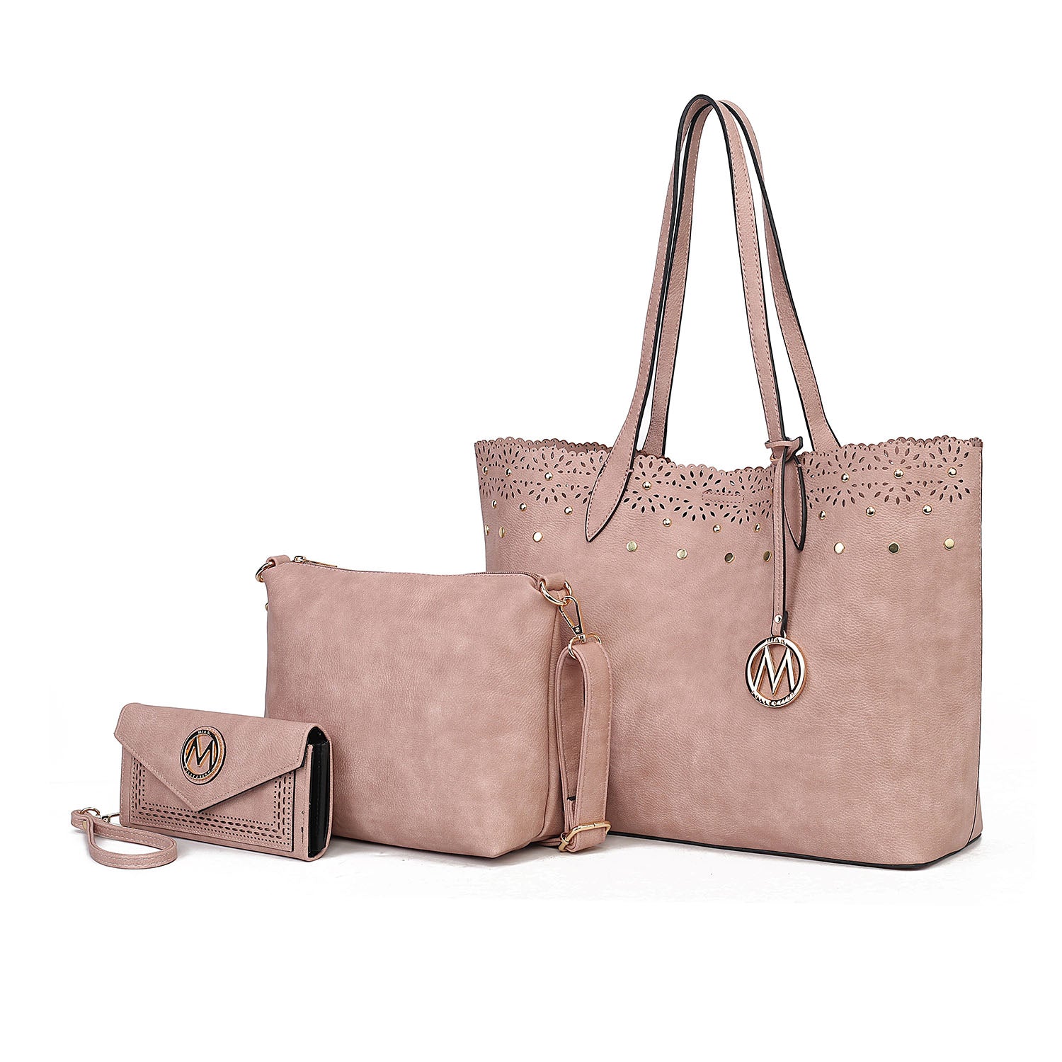 

Комплект из 3 предметов Mariahna: сумка-шоппер, клатч через плечо и подходящий к нему кошелек для женщин от Mia K MKF Collection By Mia K., розовый