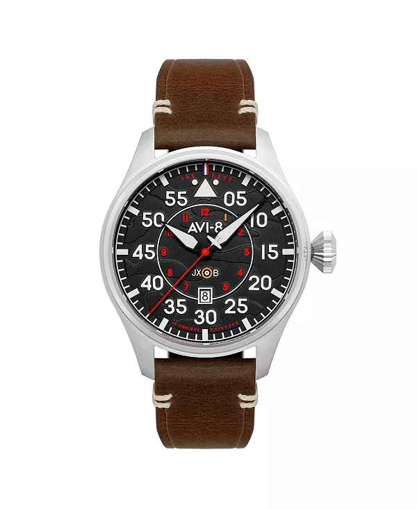 

Мужские часы Hawker Hurricane Clowes с автоматическим механизмом, коричневый кожаный ремешок, 46 мм Avi-8, black