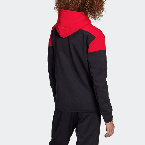 Куртка adidas Fcb zn 20-21 Season Bayern Munich Soccer/Football Sports Hooded Jacket Black Red, черный — фото 4