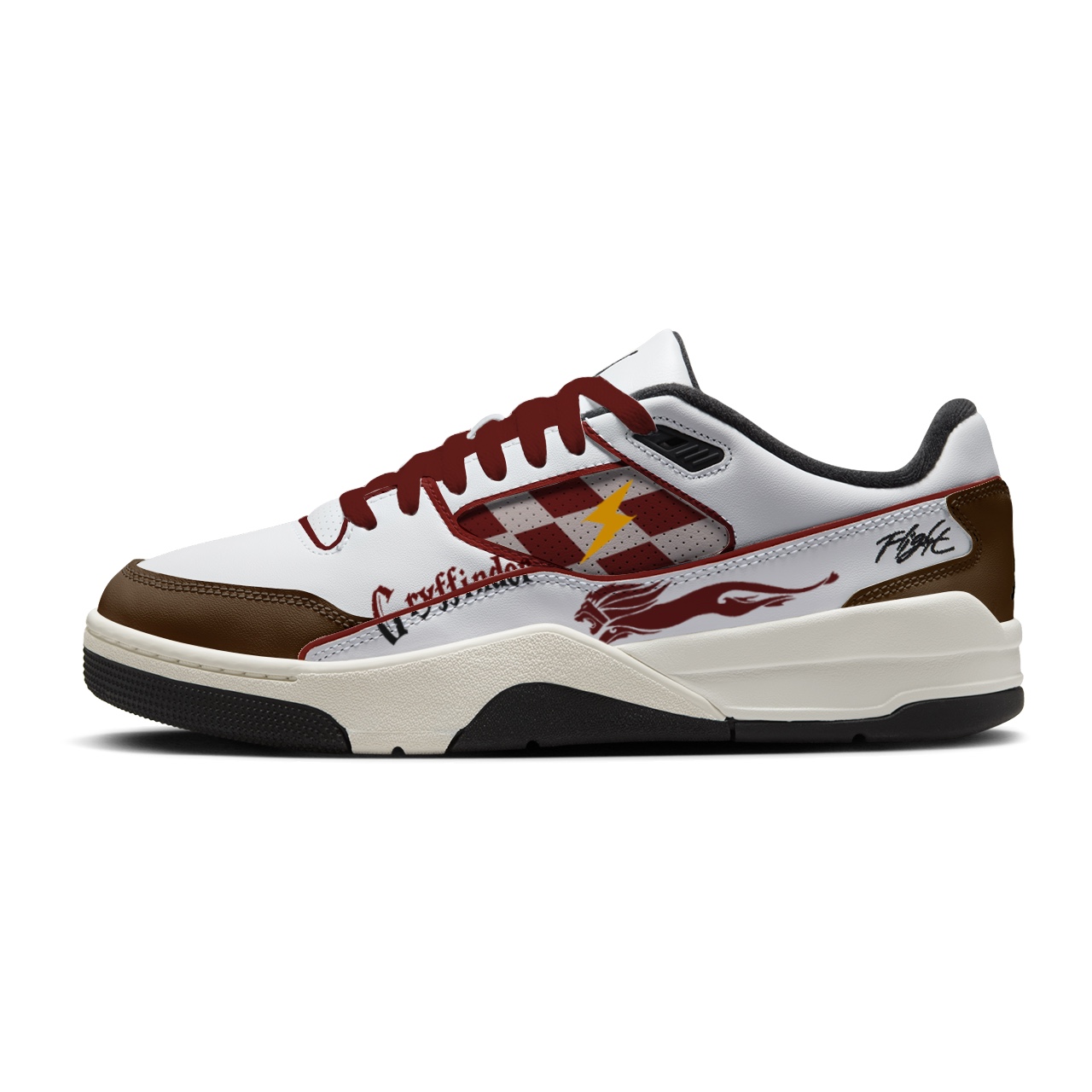 

Кроссовки баскетбольные низкие Flight Court Lion Court Flame устойчивые к истиранию винтажные унисекс red brown Jordan, белый