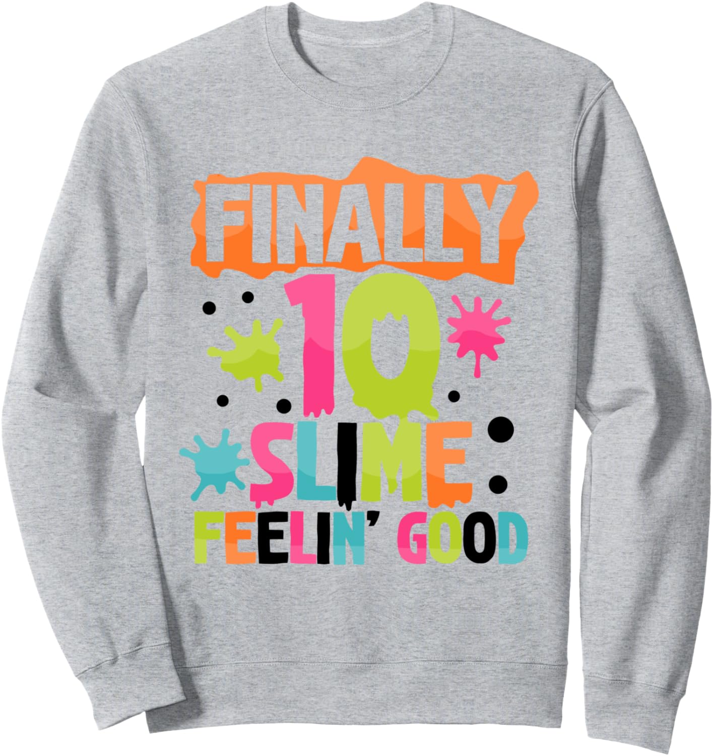 

Наконец-то 10 слаймов! Отличное настроение! Синяя толстовка со слаймом на 10-й день рождения! Clear Slime Birthday Party Supplies & Slime Favors