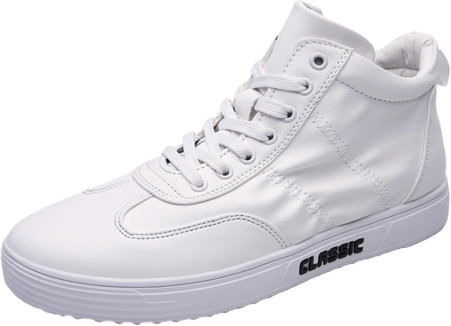 

Мужские высокие кеды, разнообразные стильные модели с шнуровкой и ремнями, удобная повседневная обувь для стритвира и повседневной моды Khwfjas, белый