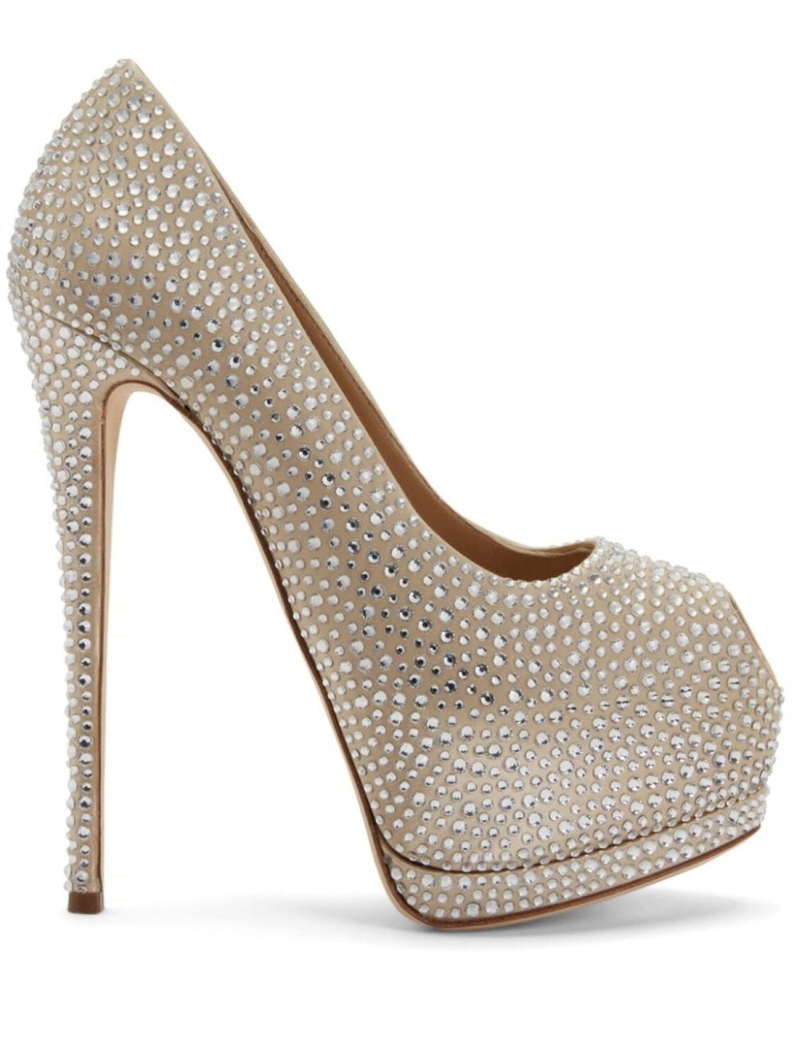 

Giuseppe Zanotti туфли Sharon 140 со стразами, нейтральный цвет