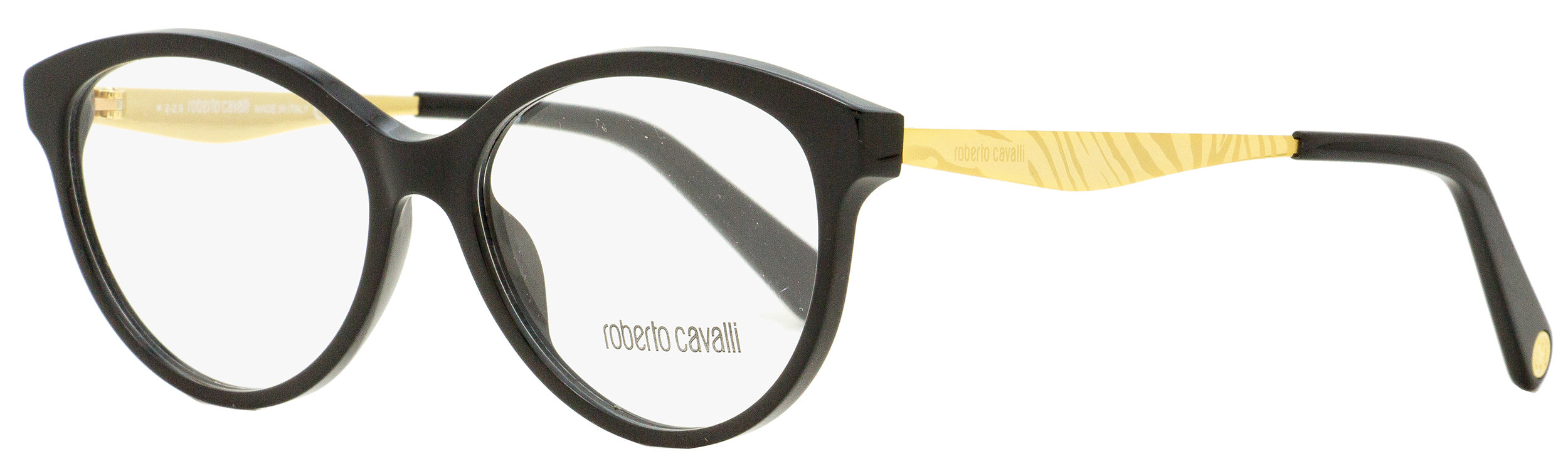 

Женские очки-пантос Roberto Cavalli RC5094 001 черные/золотые 53 мм