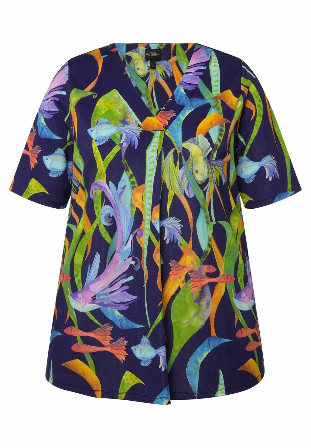 

Блуза FISH SHORT SLEEVE SLINKY Ulla Popken, фиолетовый