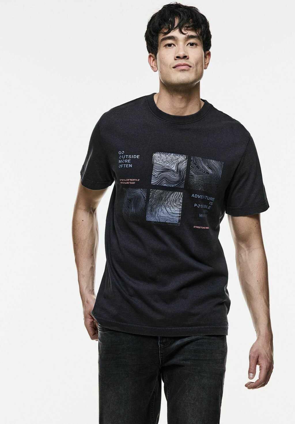

Футболка с принтом Street One MEN, цвет blau
