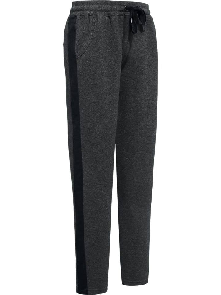 

Брюки для отдыха из трикотажного полотна интерлок, длинные, антрацитово-меланжевого цвета с черным оттенком Erwin Müller