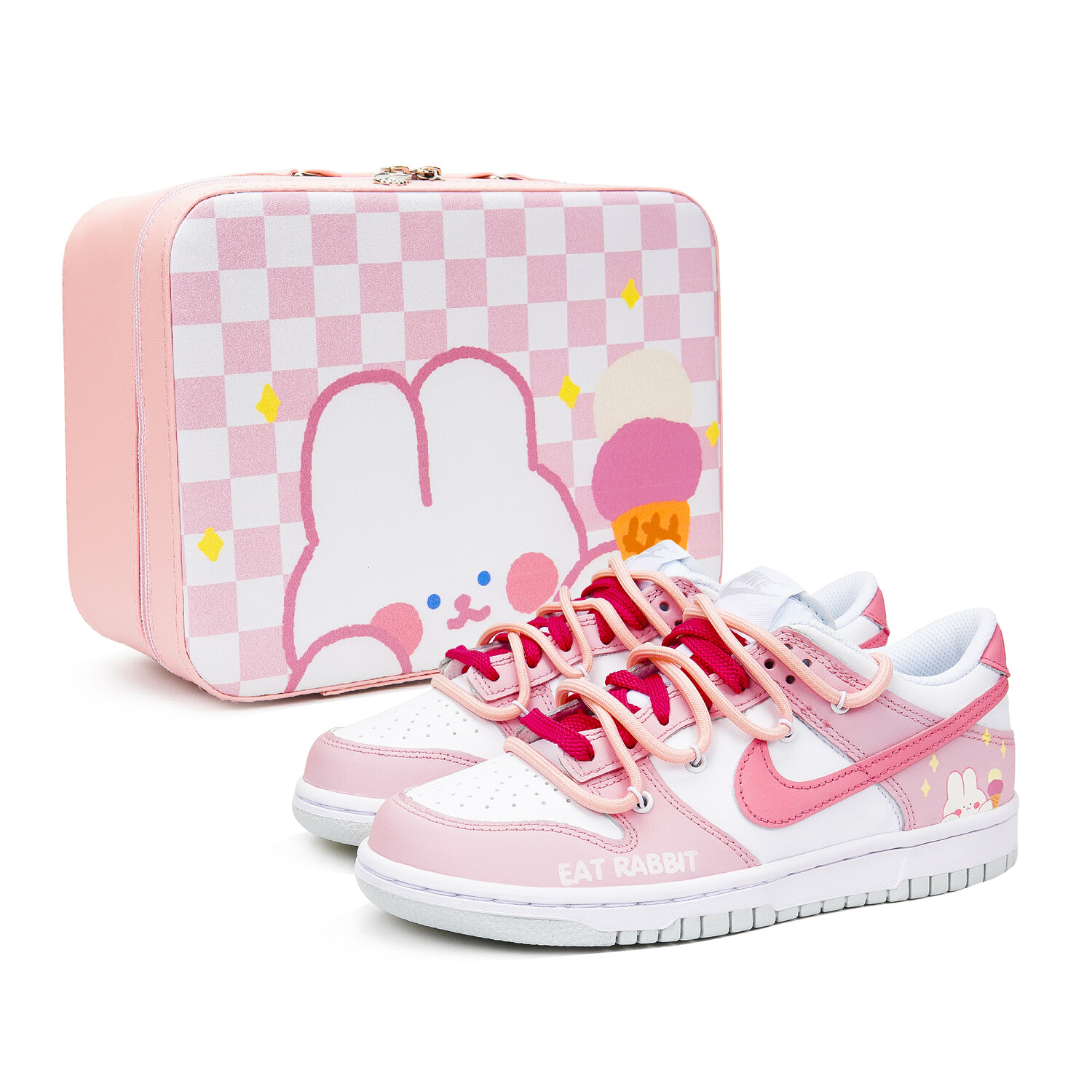 

Кроссовки Nike Dunk Skateboard Shoes Women's Low-Top Pink White