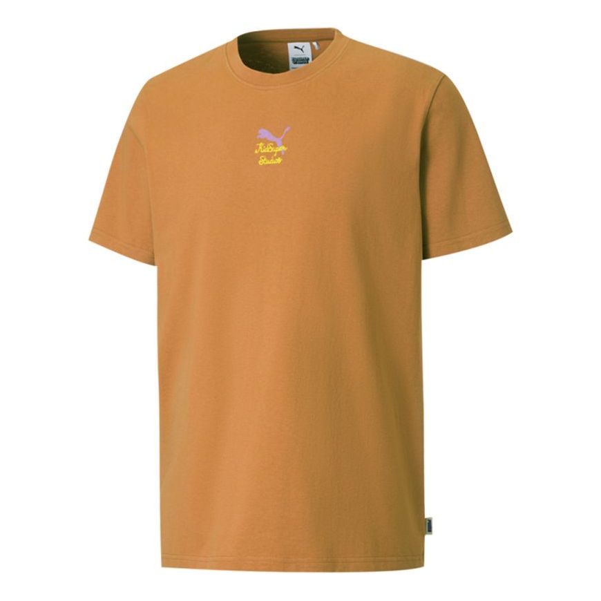 

Футболка PUMA x Kidsuper Studios Crossover Tee Embroidered Alphabet Solid Color Sports Round Neck Short Sleeve Yellow 530410-77