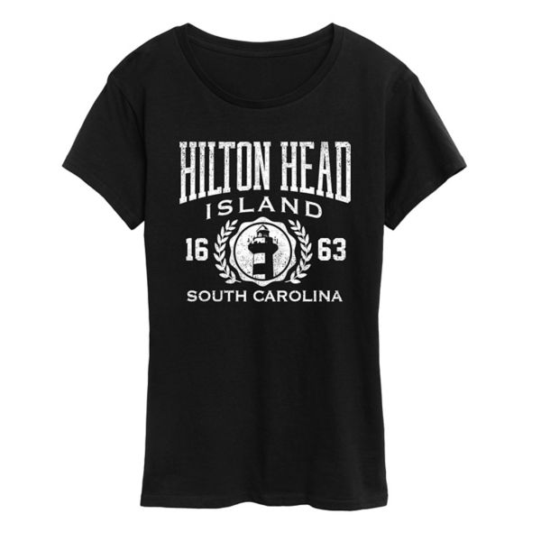 

Женская футболка Hilton Head Island с колледж-принтом Unbranded, черный