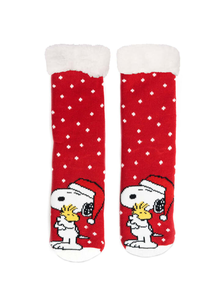 

Носки United Labels Peanuts Snoopy Hütten Haus Kuschel Winter, цвет rot/weiß