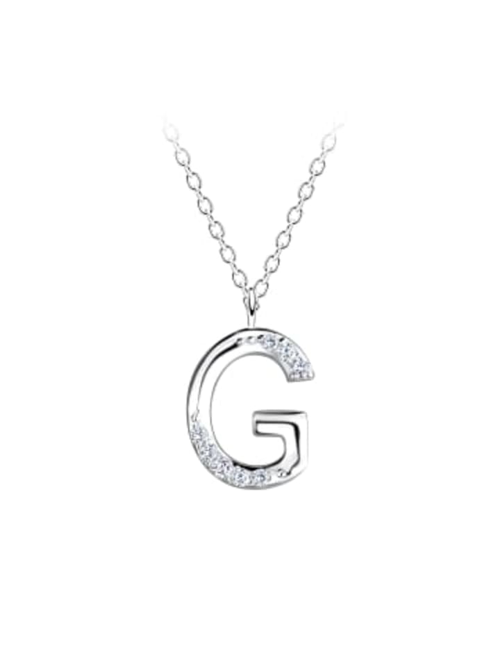 

Alexander York Колье с подвеской в виде буквы G из серебра 925 пробы, комплект из двух частей из серебра