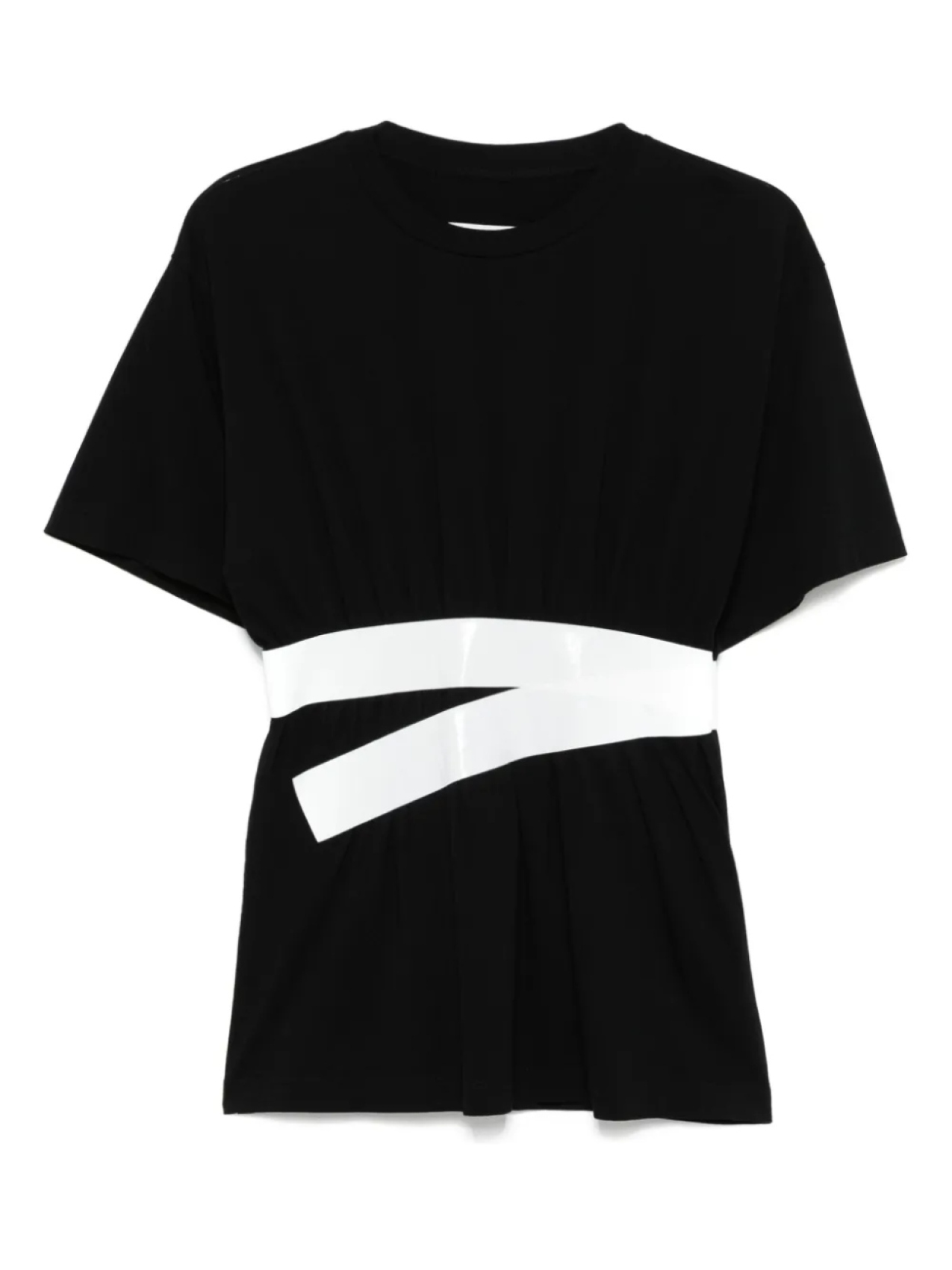 

Футболка с декором в виде ленты MM6 Maison Margiela, черный