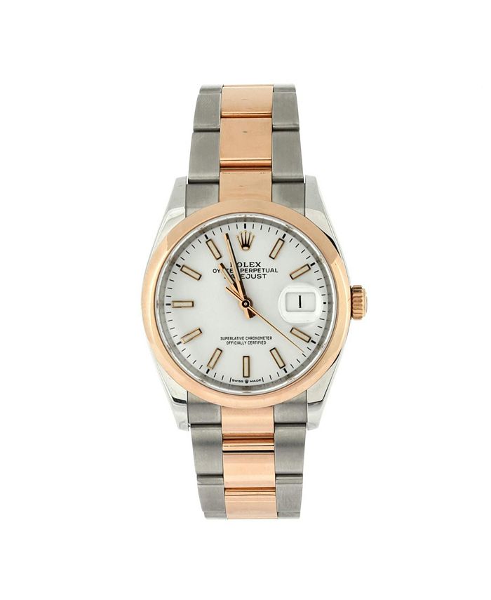

Часы Oyster Perpetual Datejust автоматические, сталь и розовое золото, 36 мм Pre-Owned Rolex, белый