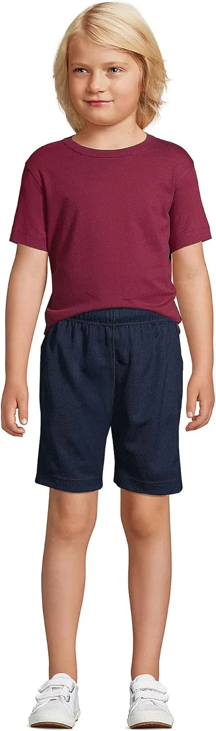 Спортивные шорты из сетчатой ткани для мальчиков, школьная форма Lands' End, Classic Navy — фото 3