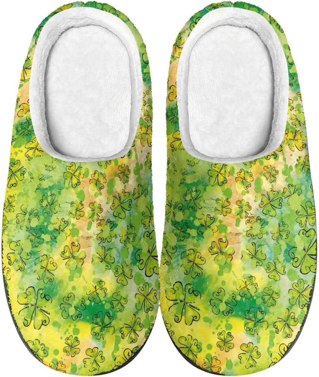 

Зимние женские и мужские тапочки, уютные и комфортные фланелевые тапочки с открытой пяткой, мягкие тапочки для женщин и девушек, моющиеся пушистые сабо, тапочки-слипы для сна Salabomia, зеленый/желтый