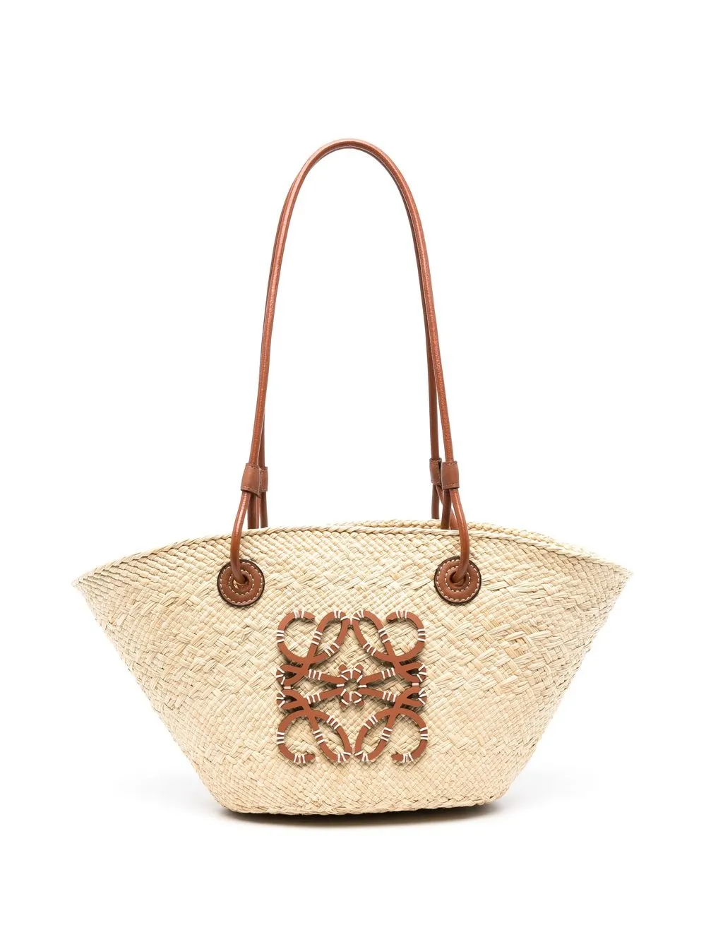 

Плетеная сумка-корзина с декором Anagram Loewe, бежевый