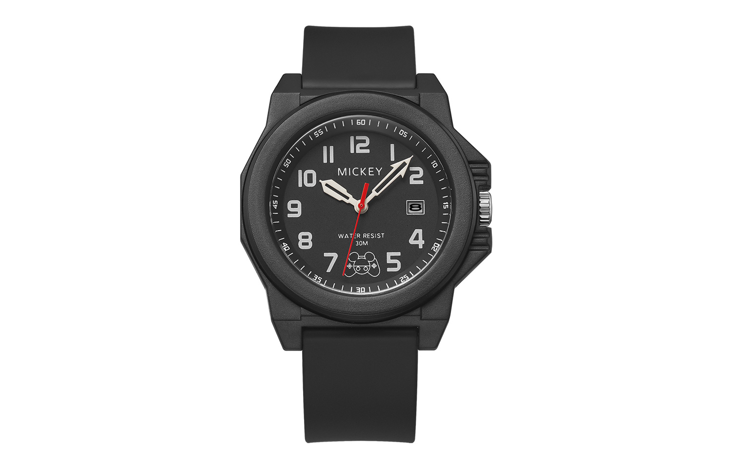 

Disney Часы Mickey Series Quartz Movement Resin Strap Watch Men's Watch Black Dial, MK-12117B