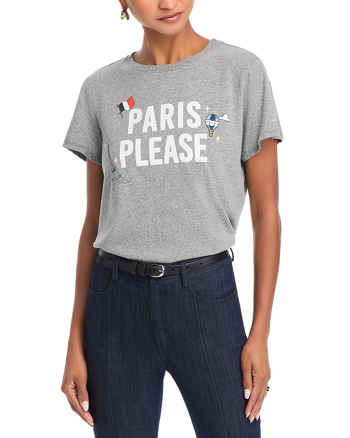 

Футболка с графическим принтом Paris Please Cinq à Sept, серый
