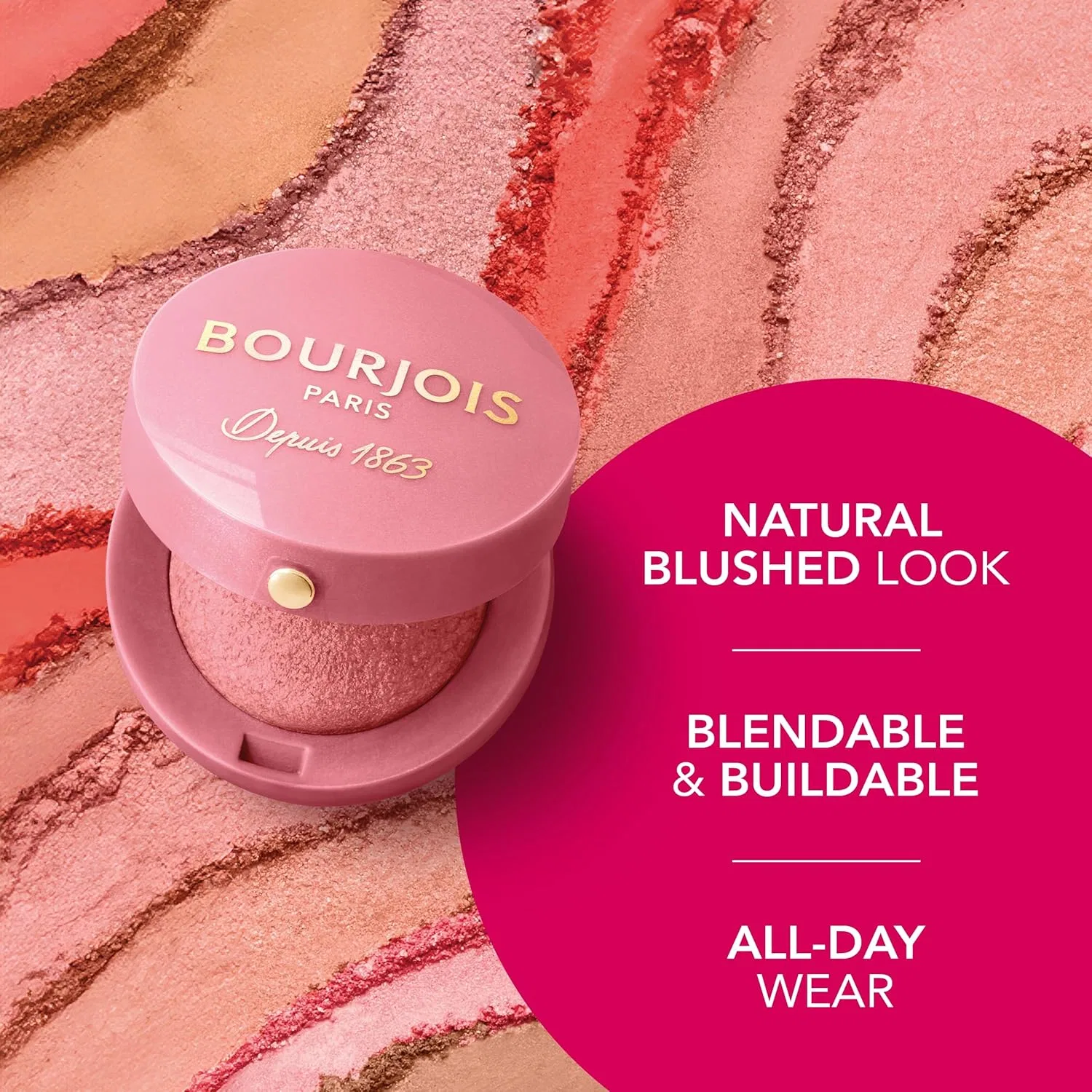 Румяна «Little Round Pot Blusher 95 Rose De Jaspe» от Bourjois, 2.5 г Bourjois — фото 4