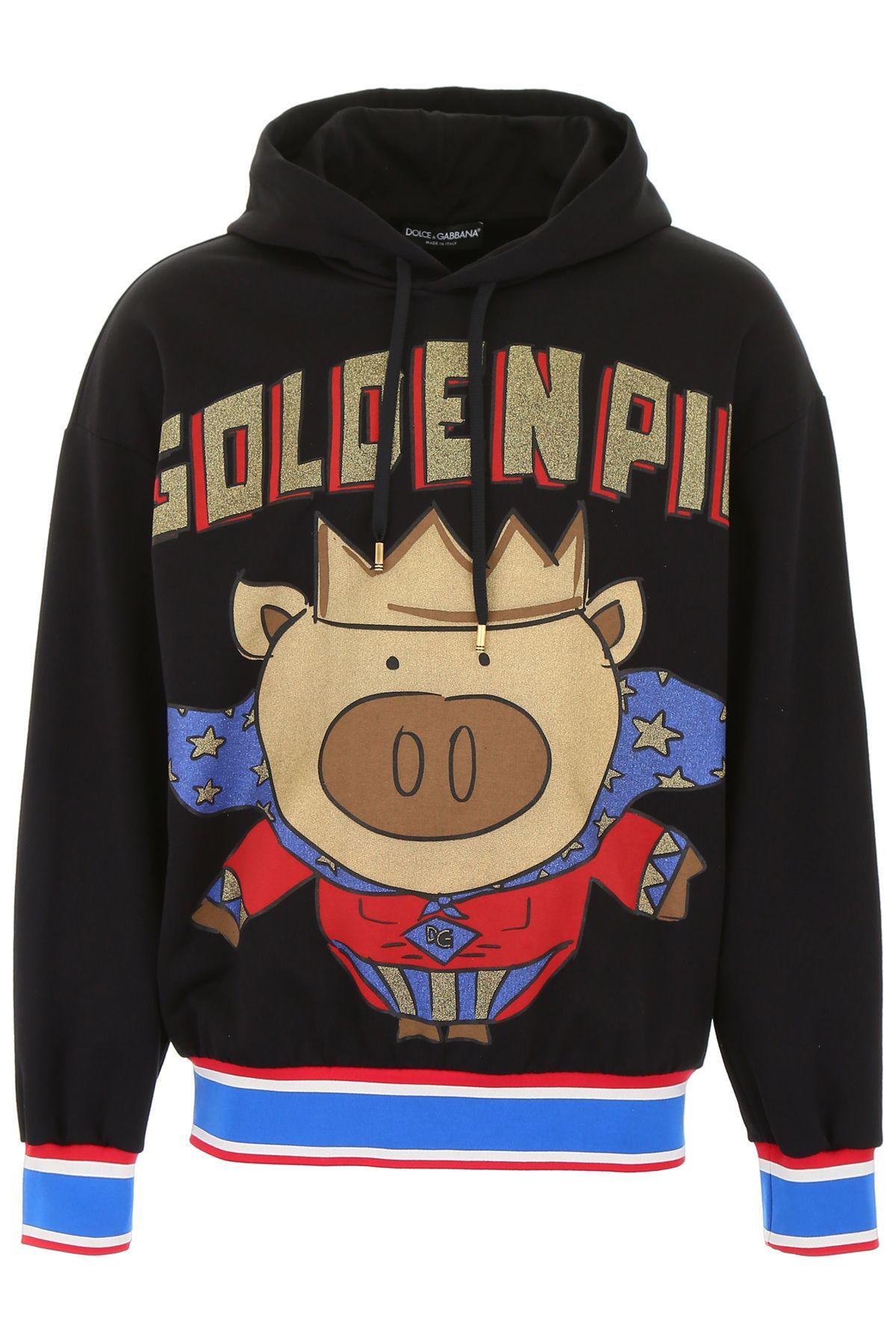 

Толстовка с капюшоном из хлопкового джерси Golden Pig Dolce & Gabbana, черный