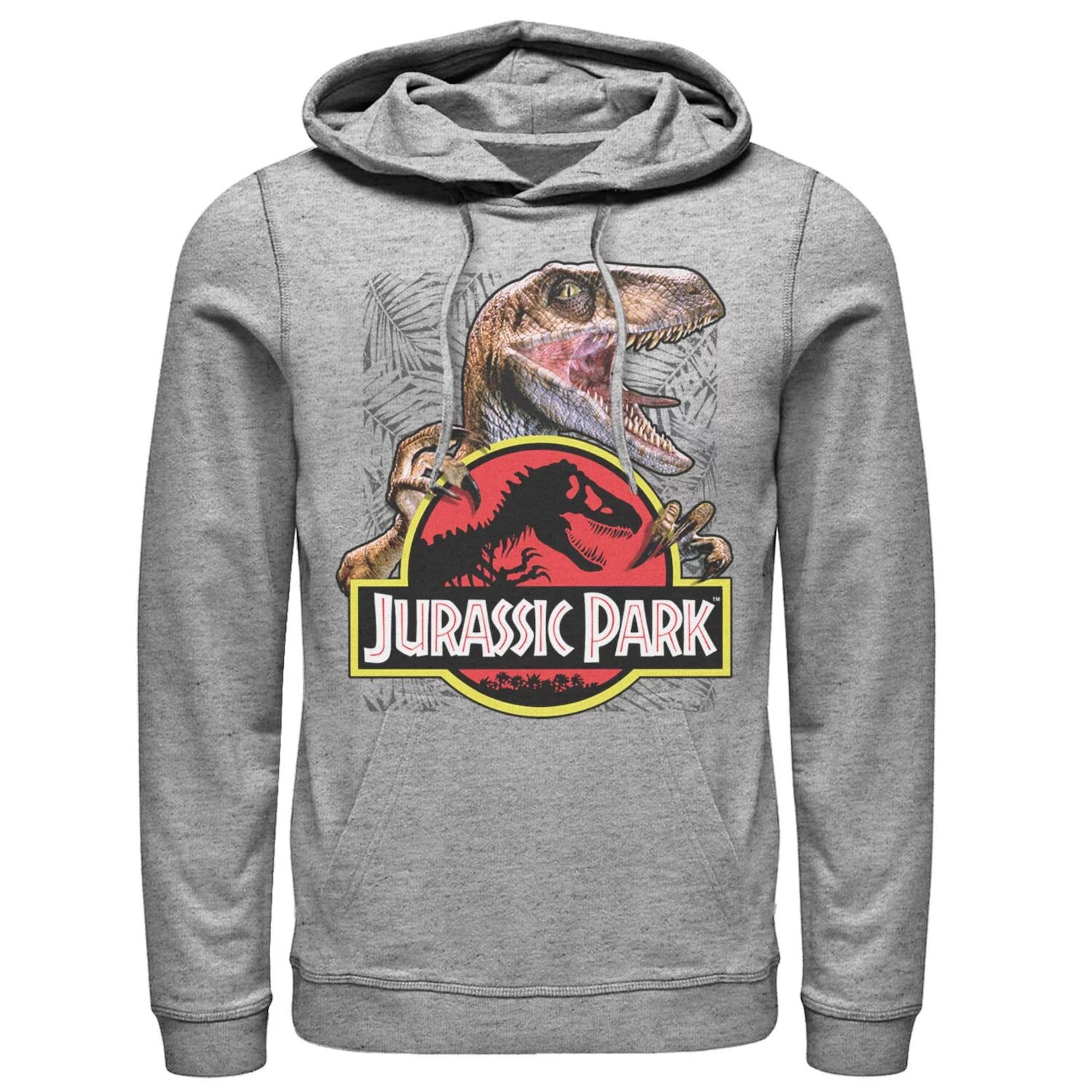 

Мужской пуловер с капюшоном и рисунком «Парк Юрского периода Raptor» с цветным логотипом Licensed Character