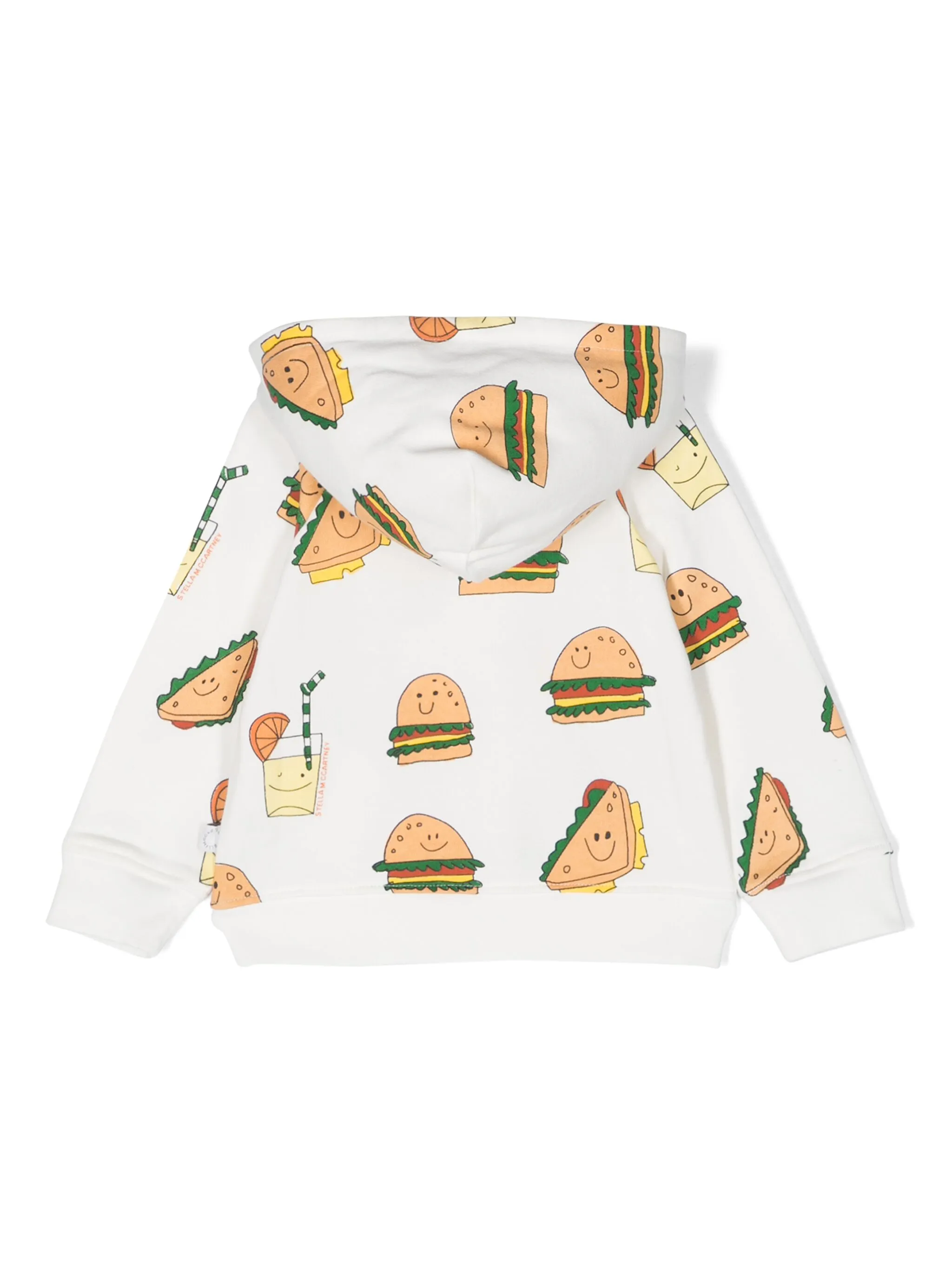 Худи на молнии с принтом Stella Mccartney Kids, белый — фото 2
