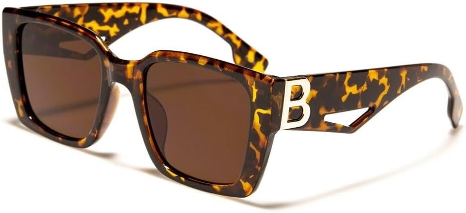 

Женские солнцезащитные очки Dweebzilla BB Oversized Luxury Square Cat Eye, большие, модные, с защитой от УФ-излучения UV400, гибридные, Tortoise & Gold Frame - Brown Gradient Lenses
