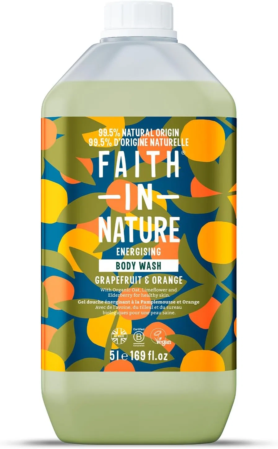 Натуральный гель для душа Faith In Nature с грейпфрутом и апельсином, 5 л Faith In Nature
