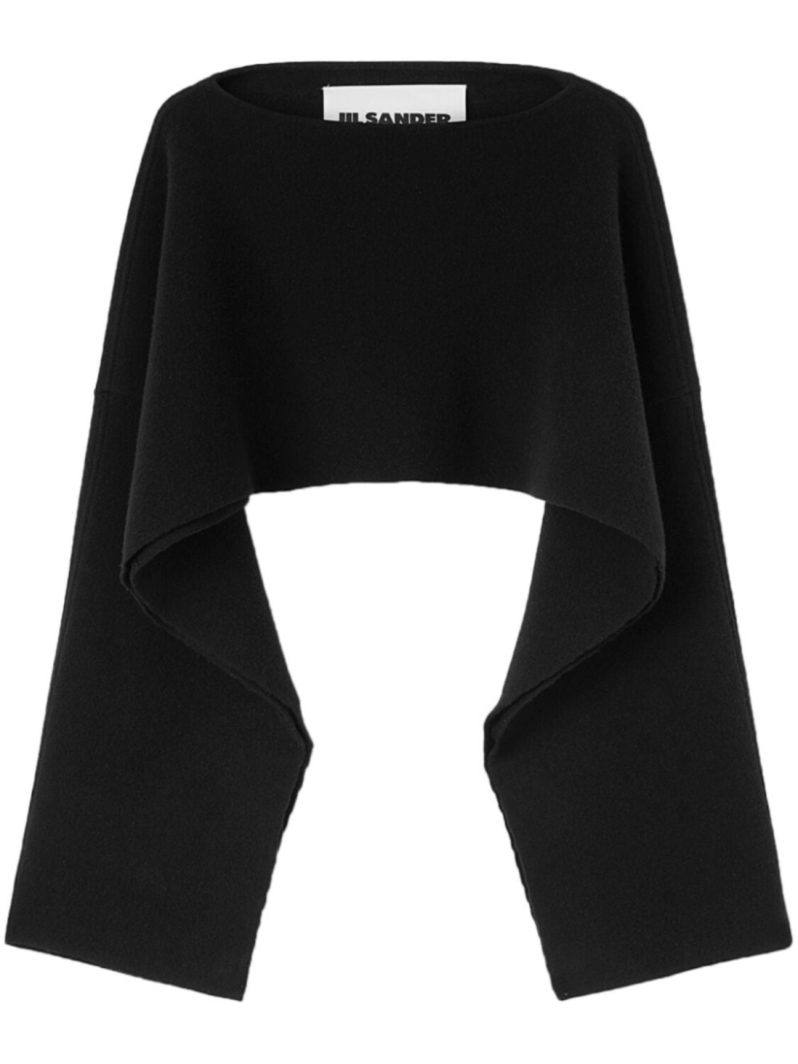 

Jil Sander пончо из смесовой шерсти, черный