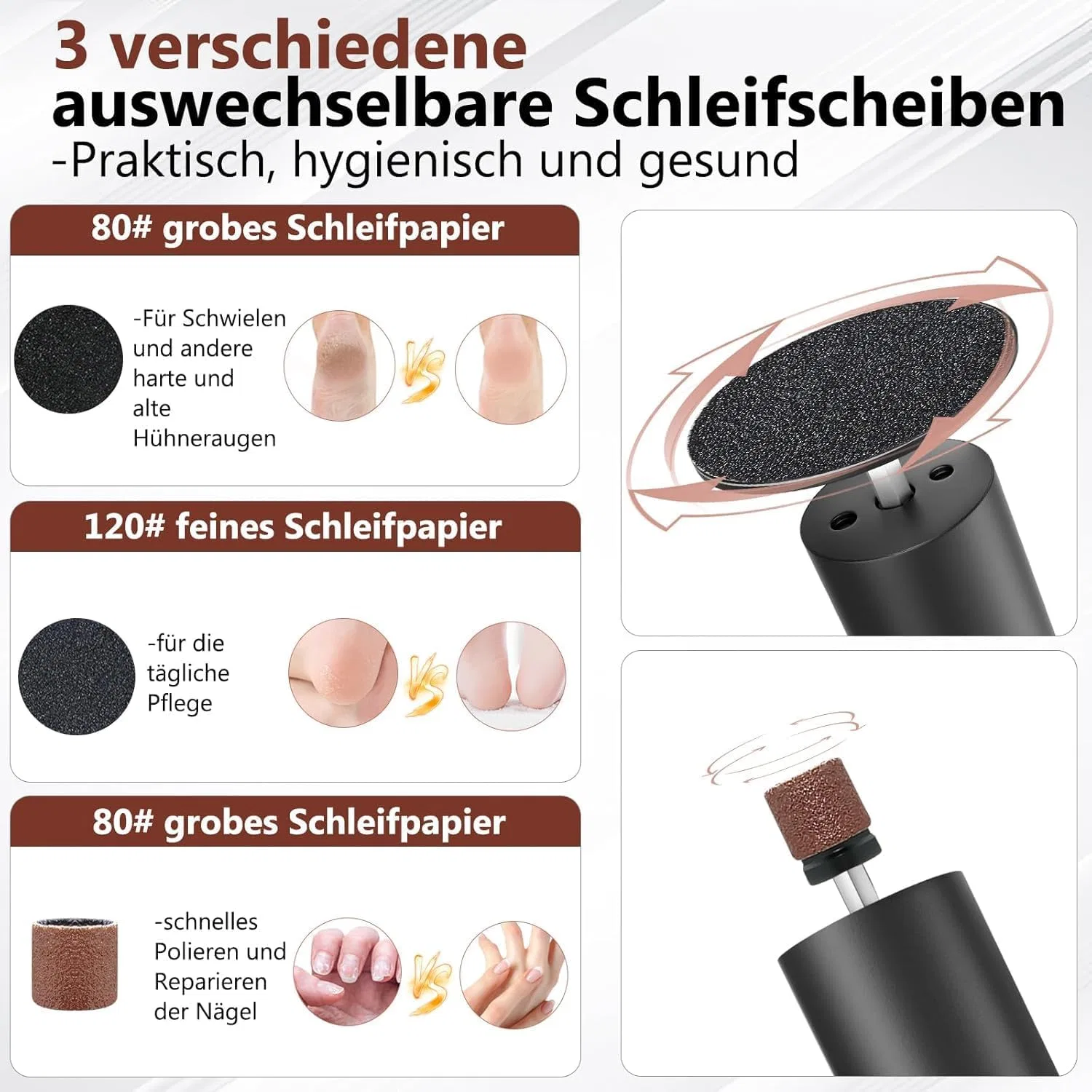 Электрический прибор для удаления мозолей 2-в-1 с LED-дисплеем Daipaoer — фото 3