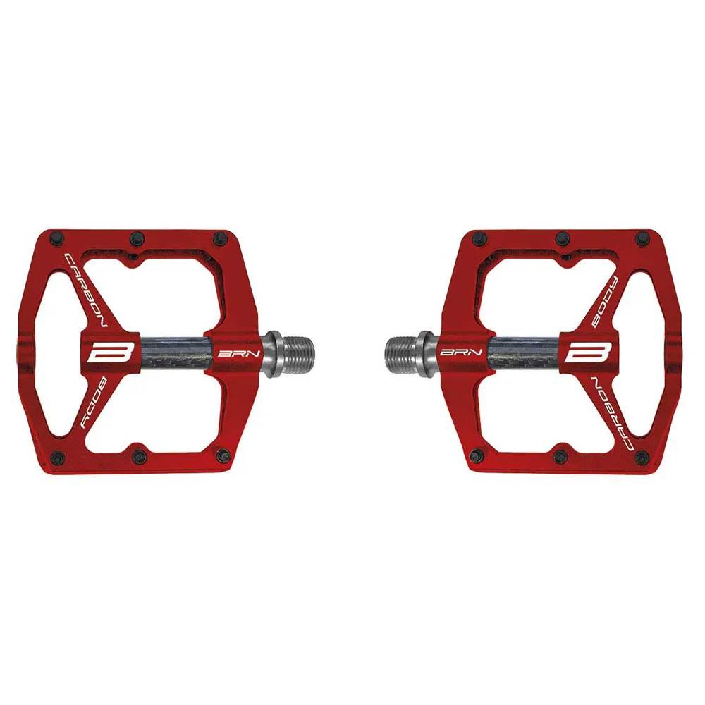 

Педали Brn Flat CNC Carbon 6 Pins, красный