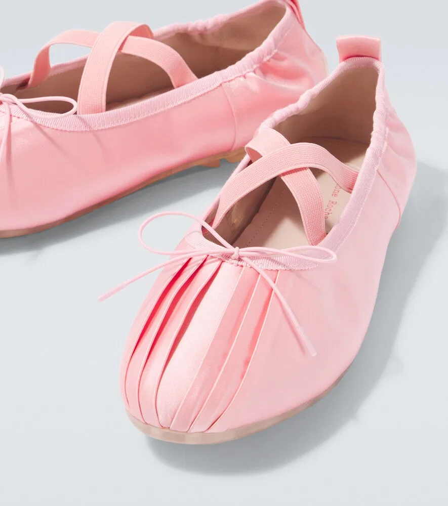 Плиссированные балетки Ballerina Grip Simone Rocha, розовый — фото 3