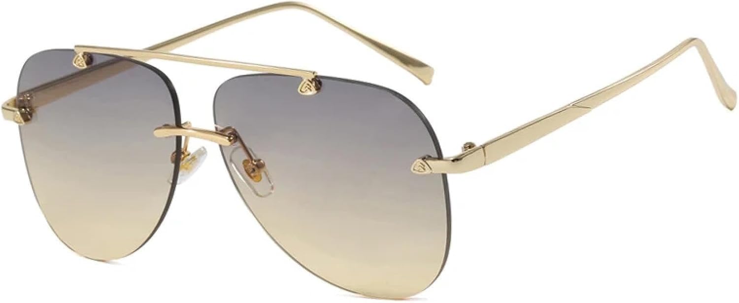 

Модные женские солнцезащитные очки большого размера, роскошные металлические солнцезащитные очки для женщин, стильные винтажные очки с защитой от УФ-излучения UV400 TKKTLLT, Gold Green Yellow