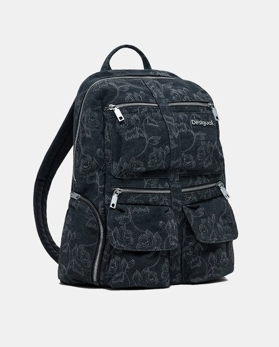 

Маленький джинсовый рюкзак деворе Desigual, черный