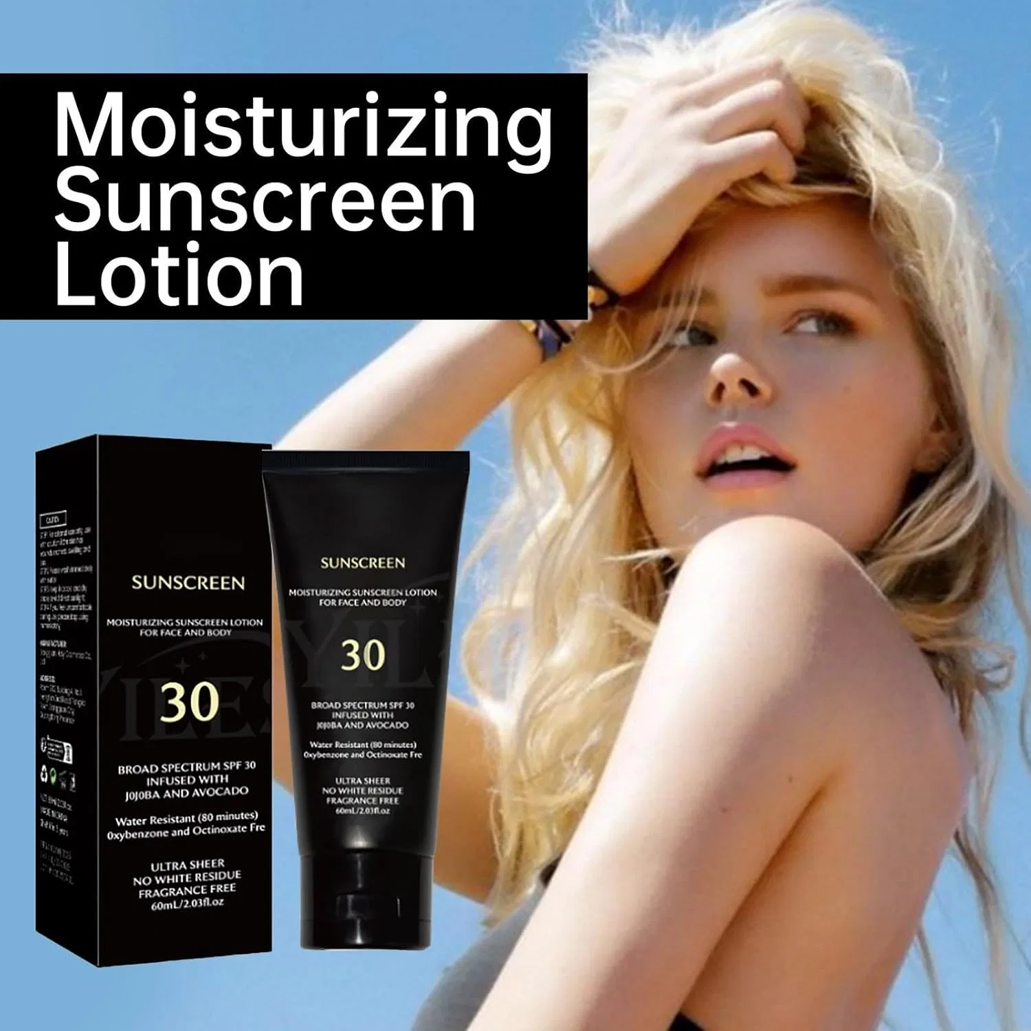 Солнцезащитный крем для темной кожи SPF 30 Generic, 75 г, черный — фото 4