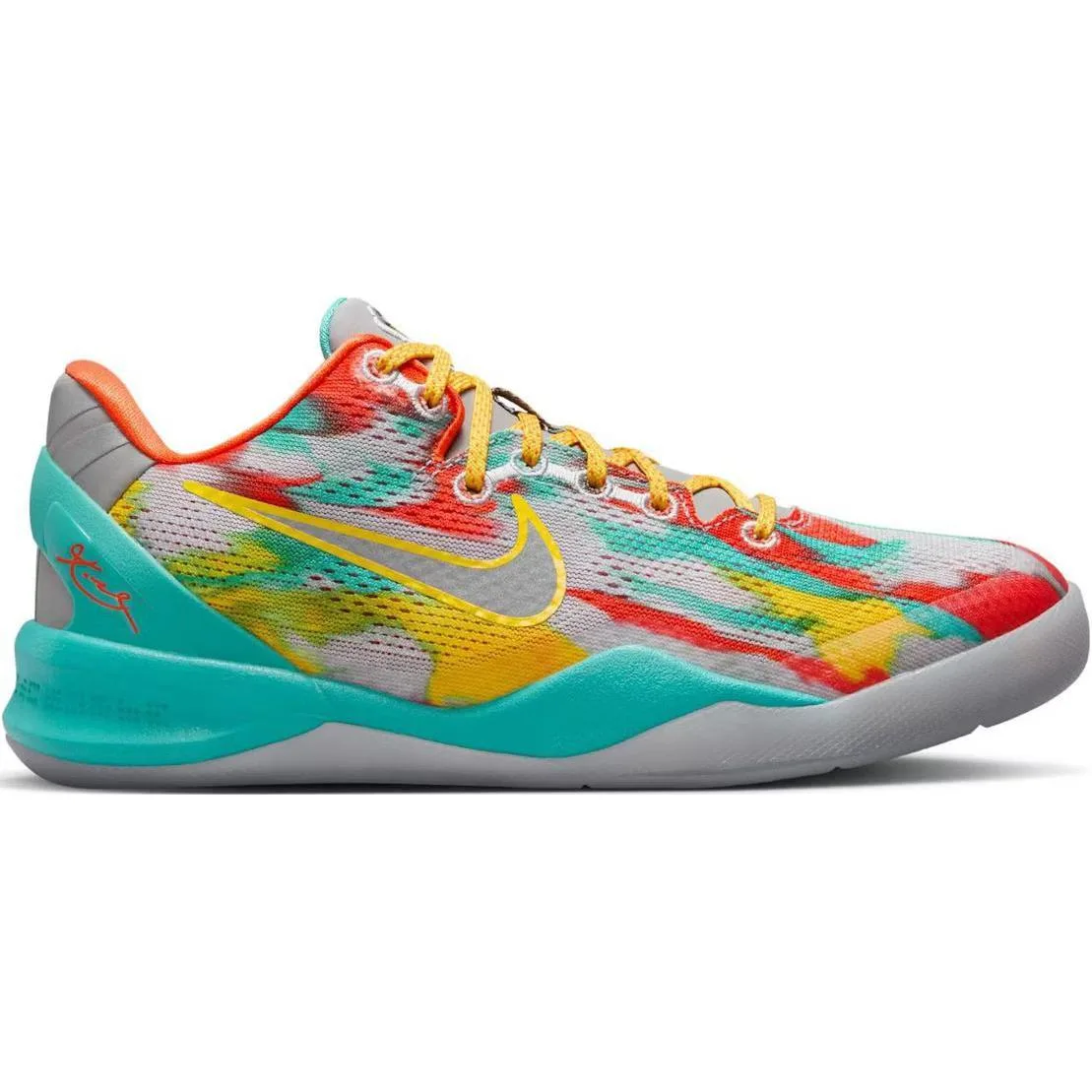 Кроссовки Kobe 8 Protro Venice Beach 2024 GS Nike, серый серебро желтый — фото 3