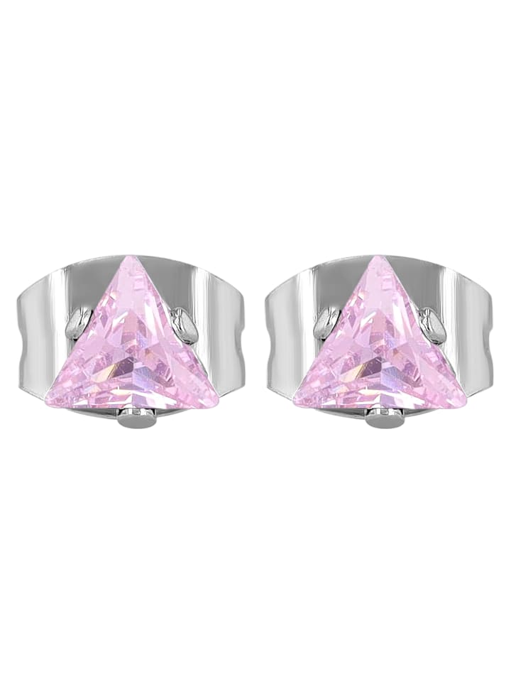 

Adeliás Женские серьги - серьги-гвоздики из нержавеющей стали с кубическим цирконием в серебряной оправе