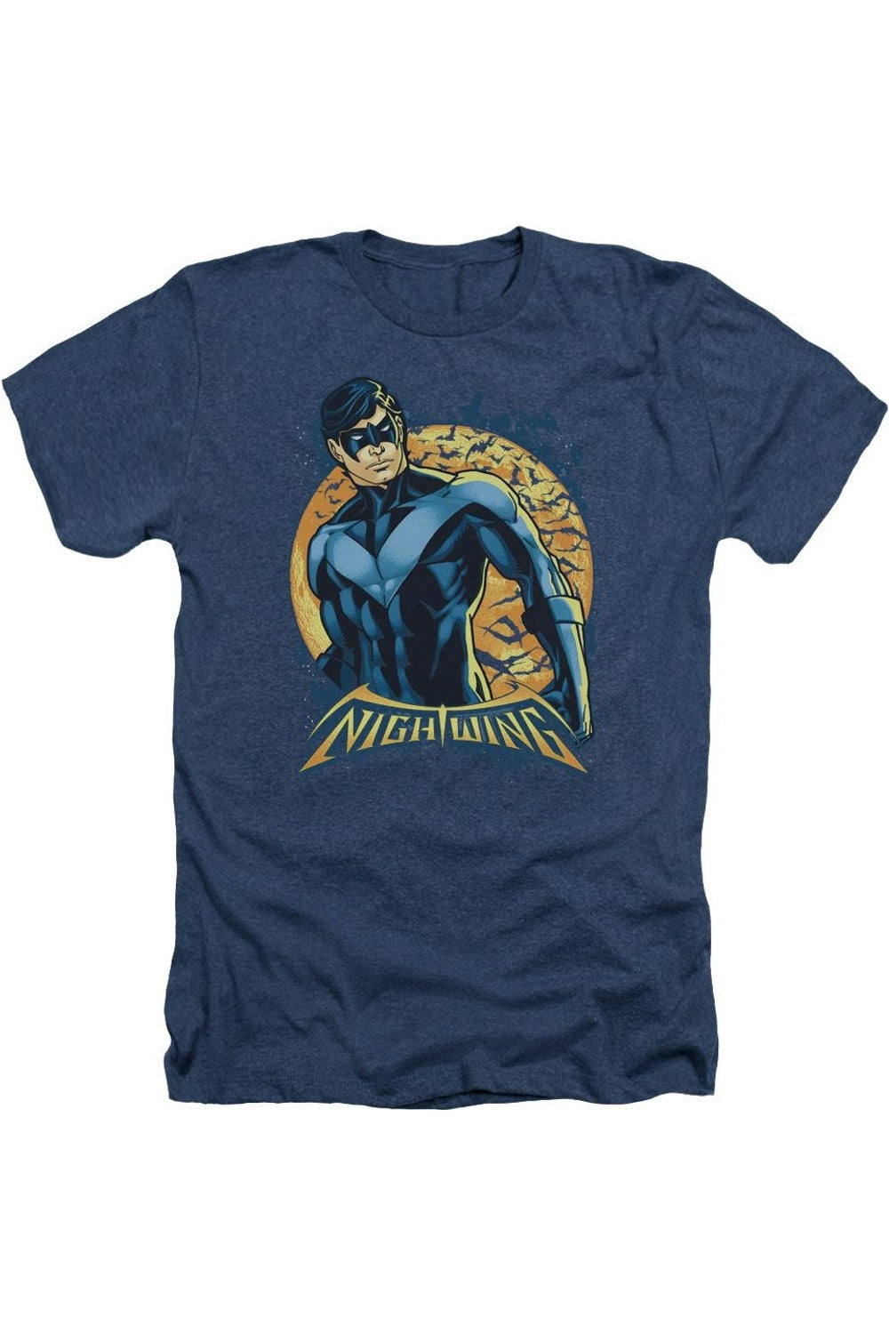 

Футболка/футболка Batman Nightwing Moon для взрослых Heather Gildan, темно-синий
