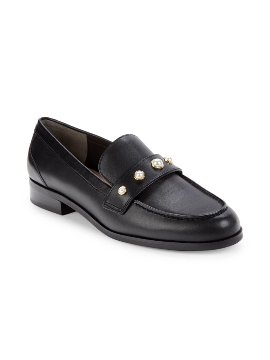 Пенни-лоферы Owen из кожи с имитацией жемчуга Stuart Weitzman, белый — фото 2