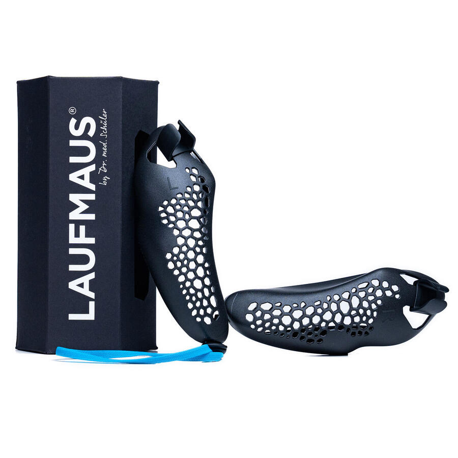 

LAUFMAUS Кроссовки для бега от доктора медицины Шулера, чёрные с тёмно-синим ремешком, большие