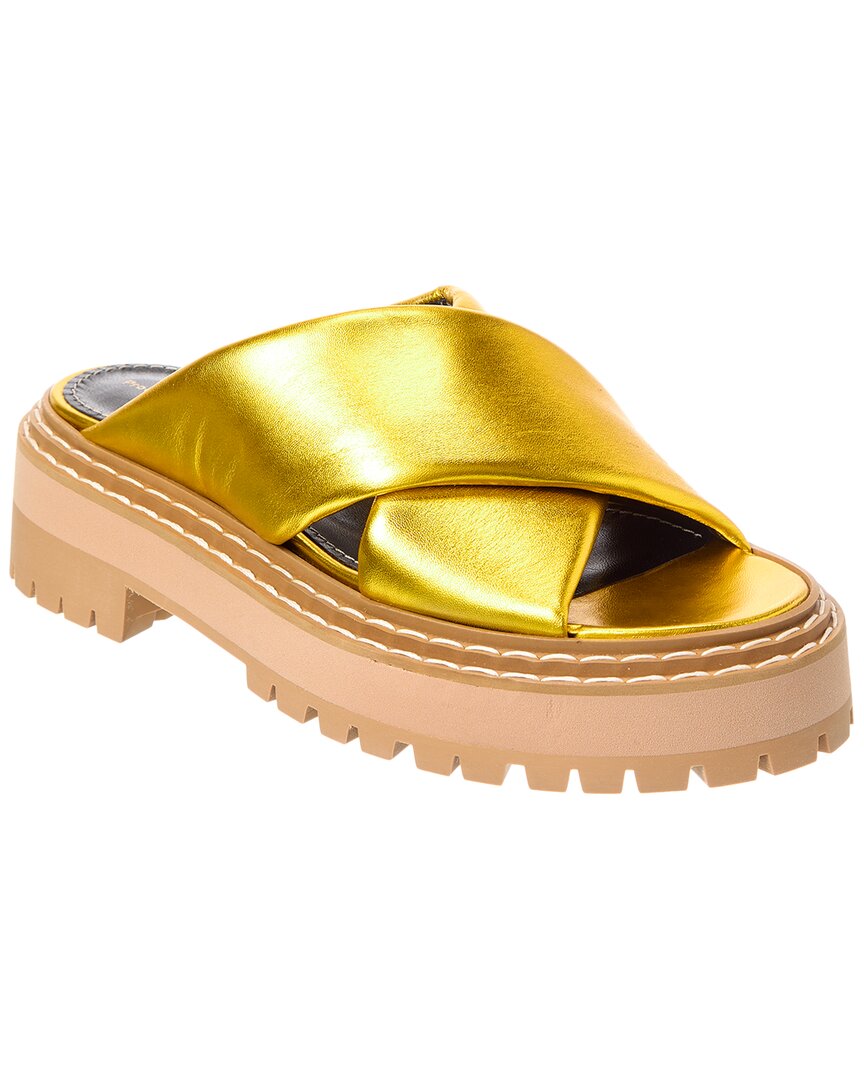 Proenza Schouler Leather Platform Sandal, золотой